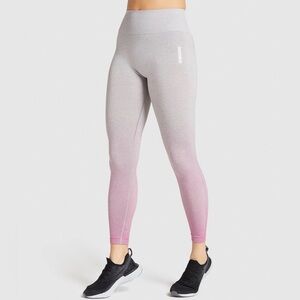 Gymshark Adapt Ombre Seamless Leggings Light Gray Pink Gradient Size Small